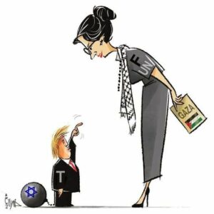 Gaza : les femmes donnent de la voix. caricature